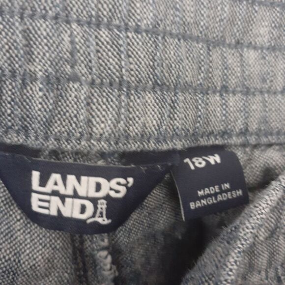 Lands' End linen pants 18w 18 w Women's navy blue cropped Ankle Pants classic - Picture 5 of 7